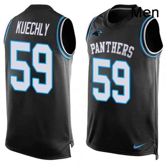 Mens Nike Carolina Panthers 59 Luke Kuechly Limited Black Player Name Number Tank Top NFL Jersey